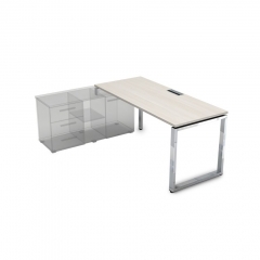 Стол рабочий, прямолинейный три опоры, левый ALSAV GLOSS LINE НСТЛ-О.974 Ivory