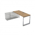 Стол рабочий, прямолинейный три опоры, левый ALSAV GLOSS LINE НСТЛ-О.979 Teakwood