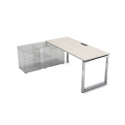 Стол рабочий, прямолинейный три опоры, левый ALSAV GLOSS LINE НСТЛ-О.989 Ivory