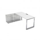 Стол рабочий, прямолинейный три опоры, левый ALSAV GLOSS LINE НСТЛ-О.996 Белый Премиум