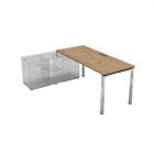 Стол рабочий, прямолинейный три опоры, левый ALSAV GLOSS LINE НСТЛ-П.974 Teakwood