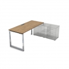 Стол рабочий, прямолинейный три опоры, правый ALSAV GLOSS LINE НСТП-О.985 Teakwood