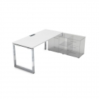 Стол рабочий, прямолинейный три опоры, правый ALSAV GLOSS LINE НСТП-О.994 Белый Премиум