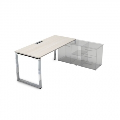 Стол рабочий, прямолинейный три опоры, правый ALSAV GLOSS LINE НСТП-О.995 Ivory