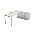Стол рабочий, прямолинейный три опоры, правый ALSAV GLOSS LINE НСТП-П.979 Ivory