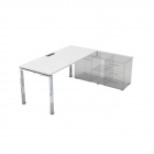 Стол рабочий, прямолинейный три опоры, правый ALSAV GLOSS LINE НСТП-П.989 Белый Премиум
