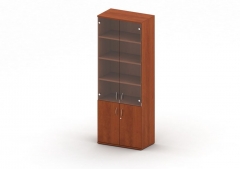 Шкаф-витрина с замком Дэфо Танго Ш14з Орех