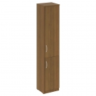 Шкаф высокий узкий правый 1 низкая дверь ЛДСП, 1 средняя дверь ЛДСП Рива NOVA S В.СУ-1.3 R Орех Гварнери