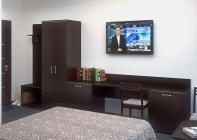 Стол с 2-мя тумбами и бортиком левый Рива LIGHT С-СТ-170 Л Венге Цаво