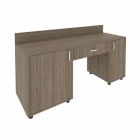 Стол с 2-мя тумбами и бортиком левый Рива LIGHT С-СТ-170 Л Вяз Благородный