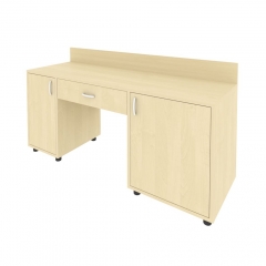 Стол с 2-мя тумбами и бортиком правый Рива LIGHT С-СТ-170 Пр Клен