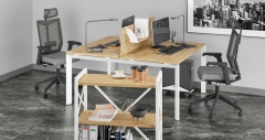 Стол рабочий Рива LOFT VR.L-SRX-4.7 Металл белый Тиквуд светлый