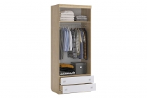Шкаф комбинированный с ящ. 2-створчатый Мебельсон Форсаж MKF-01 Дуб сонома/белый