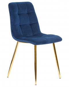 Стул обеденный DOBRIN DOBRIN ALEX золотые ножки Темно-синий велюр V108-67