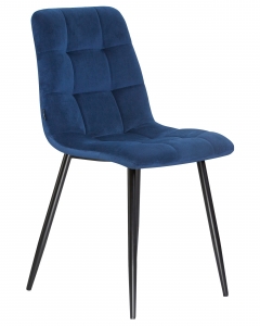 Стул обеденный DOBRIN DOBRIN ALEX черные матовые ножки Темно-синий велюр V108-67