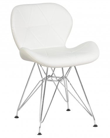 Стул обеденный DOBRIN DOBRIN BUTTERFLY CHROME Белый