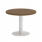 Стол журнальный круглый Рива HOME OFFICE VR.SP-5-60.1G Орех Гварнери/Белый металл