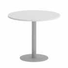 Стол журнальный круглый Рива HOME OFFICE VR.SP-5-90.1 Белый Бриллиант/Серый металл