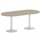Стол овальный Рива HOME OFFICE VR.SP-5-180.1 Дуб Аттик/Белый металл