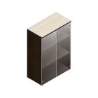 Шкаф для документов с прозрачными стеклами Альтерна Р.Шс-3СБ Венге/Дуб