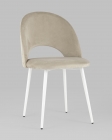 Стул Stool Group Меган велюр белые ножки Бежевый