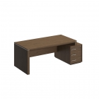 Стол руководителя правый на опорной тумбе малой Unitex VELAR ВЛ 147 ДТ Дуб табачный