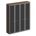 Шкаф для документов с высокими стеклянными дверями Unitex VELAR ВЛ 360-1 ДТ Дуб табачный