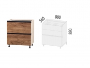 Напольный шкаф 3 ящика с системой плавного закрывания Витра Дакота 103.92