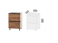 Напольный шкаф 3 ящика с системой плавного закрывания Витра Дакота 103.91