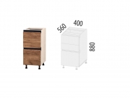 Напольный шкаф 3 ящика с системой плавного закрывания Витра Дакота 103.90