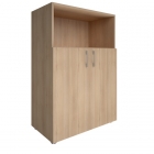 Шкаф книжный средний полуоткрытый без топа Рива YALTA LT-ST 2.1L Снежная Патина