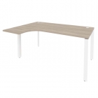 Стол эргономичный левый на П-образном м/к Рива ONIX O.MP-SA-4L Дуб Аттик/Белый