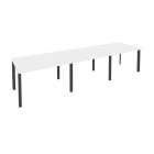 Стол переговорный 3 столешницы Рива ONIX O.MP-PRG-3.2 Белый Бриллиант/Антрацит