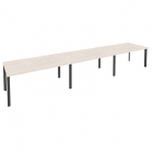 Стол переговорный 3 столешницы Рива ONIX O.MP-PRG-3.4 Денвер Светлый/Антрацит