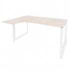Стол эргономичный левый на О-образном м/к Рива ONIX O.MO-SA-4L Денвер Светлый/Белый