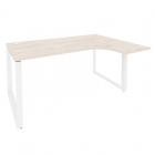 Стол эргономичный правый на О-образном м/к Рива ONIX O.MO-SA-4R Денвер Светлый/Белый