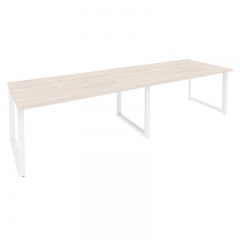 Стол переговорный 2 столешницы Рива ONIX O.MO-PRG-2.4 Денвер Светлый/Белый