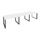 Стол переговорный 3 столешницы Рива ONIX O.MO-PRG-3.2 Белый Бриллиант/Антрацит