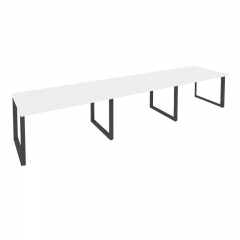 Стол переговорный 3 столешницы Рива ONIX O.MO-PRG-3.3 Белый Бриллиант/Антрацит