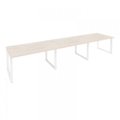 Стол переговорный 3 столешницы Рива ONIX O.MO-PRG-3.3 Денвер Светлый/Белый