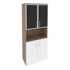 Шкаф высокий широкий Рива ONIX O.ST-1.4R black Дуб Аризона/Белый