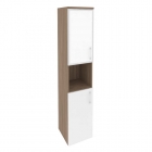 Шкаф высокий узкий левый Рива ONIX O.SU-1.4RL white Дуб Аризона/Белый