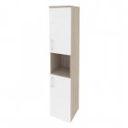 Шкаф высокий узкий правый Рива ONIX O.SU-1.5R Дуб Аттик/Белый