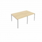 Переговорный стол 2 столешницы Рива Metal System Б.ПРГ-2.1 Акация/Серый