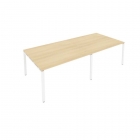 Переговорный стол 2 столешницы Рива Metal System Б.ПРГ-2.3 Акация/Белый