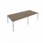 Переговорный стол 2 столешницы Рива Metal System Б.ПРГ-2.3 Вяз/Серый