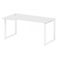 Стол криволинейный левый на О-образном м/к Рива METAL SYSTEM БО.СА-1 Л Белый/Белый