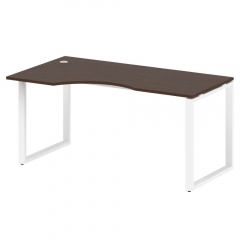 Стол криволинейный левый на О-образном м/к Рива METAL SYSTEM БО.СА-1 Л Венге/Белый