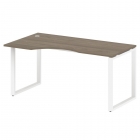 Стол криволинейный левый на О-образном м/к Рива METAL SYSTEM БО.СА-1 Л Вяз/Белый