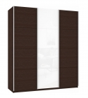 Шкаф-купе трехдверный Е1 Прайм 1800 ДСП/Белое стекло/ДСП Венге